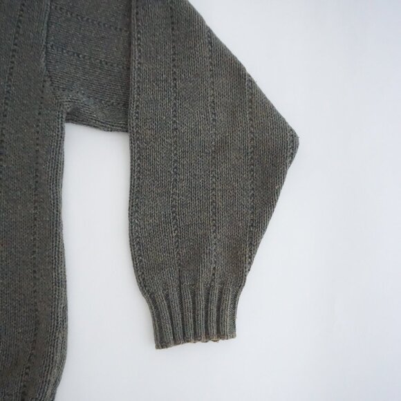 Eddie Bauer Green Cotton Blend Textured Knit Sweater Minimalist Quiet Luxury L - Picture 5 of 9